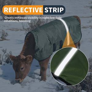 Manta acolchada para cabras y burros, resistente al agua y al viento, con diseño de pierna dividida y correa ajustable para el vientre, para ganado. - Product Image 4