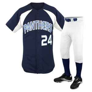 Men's <b>Baseball</b> Uniform Set Blue White Sublimated Jersey Pants With <b>Cap</b> Moisture Wicking All Seasons Apparel Sportswear OEM - Product Image 1