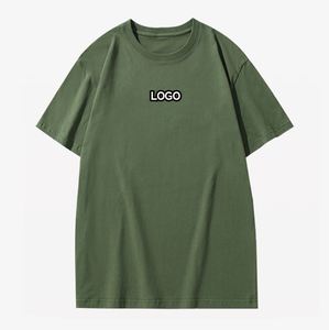 Men's Regular Fit Short Sleeve O-Neck Solid Green Quick Dry 180g Jersey 100% Cotton Casual Blank Front Heat-Transfer T-Shirt - Product Image 5