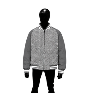 PREMIUM GREY VARSITY <b>JACKET</b> FOR <b>MEN</b> MODERN STREETWEAR <b>JACKET</b> DAILY WEAR CLASSIC ZIP FASHIONABLE OUTERWEAR Closure Casual Style P - Product Image 1