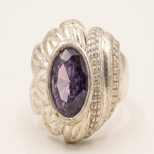 DIVYORO Bague couronne en argent pour femme avec améthyste tendance - Product Image 3