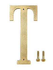Letra T con tornillos, letra dorada del alfabeto para el hogar, oficina, hotel, placa con nombre, letrero de pared para puerta, metal resistente al óxido - Product Image 2