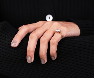 IGI Lab Grown Diamond <b>Ring</b> East-West Oval <b>Solitaire</b> Diamond <b>Ring</b> Matte Finish Engagement <b>Ring</b> Split <b>Ring</b> Matte Gold Wedding <b>Ring</b> - Product Image 3