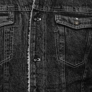 Blousons en jean pour hommes sur mesure, prix d'usine, ajustables, vente en gros, style tendance, dernière mode, col montant pour l'hiver - Product Image 6