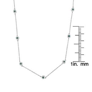 Collar de Plata de Ley con Diamante Azul de 3/4 Cttw y Cadena Fina, Claridad I2-I3, Tratado por Yard - Product Image 5
