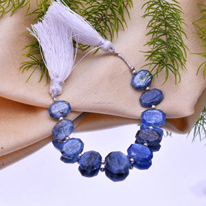 Meilleure qualité Premium fait à la main bleu Kyanite perles de pierres précieuses forme octogonale à facettes brin naturel créatif fabrication de bijoux Festival - Product Image 2