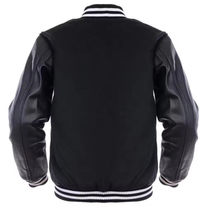 Blouson universitaire décontracté pour homme à col montant, veste de sport d'extérieur style Letterman, blouson d'hiver uni brodé pour garçons - Product Image 2