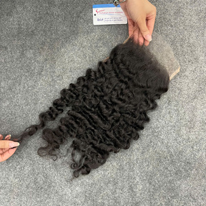 ผมแท้สีดำแบบลอนพม่า 5x5 HD Lace Closure ขายดี ราคาส่งจากผู้ผลิต - Product Image 3