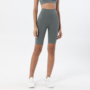 Shorts de Yoga de Cintura Alta para Mujer, Sólidos, Sin Costuras, de Spandex/Nylon, Transpirables, de Secado Rápido, para Fitness, Gimnasio, Leggings con Malla Antiestática - Product Image 1
