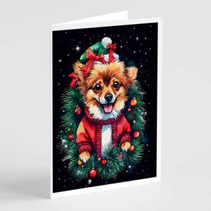 Lunatique A7 Taille 5x7 Cartes Vierge Paquet de 8 Cartes de Voeux de Noël avec Enveloppes pour Amoureux de Poméranie - Product Image 1