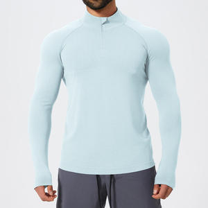 Camiseta de Manga Larga para Hombre, Cuello Redondo, Corte Regular, Color Sólido, Informal, de Algodón Tejido Transpirable - Product Image 4