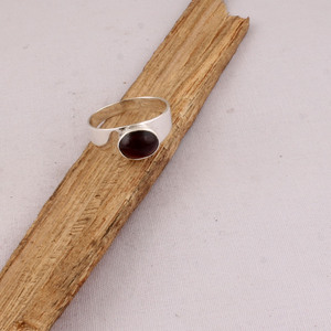 925 Sterling <b>Silver</b> Natural <b>Garnet</b> Classic Party <b>Ring</b> Wholesale Oval Red Gemstone Cabochon Wide Band Men Women Jewelry - Product Image 2