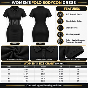 Vestido Deportivo de Manga Corta para Hermandad Femenina HMR, Vestido de Tenis de Poliéster y Elastano de Secado Rápido, Color Sólido, Logotipo Personalizado - Product Image 6