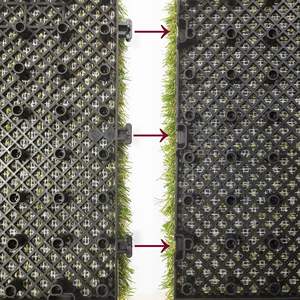 8 pièces de dalles de gazon synthétique épaisses et emboîtables, 12''x12'', carrées, pour revêtement de sol réaliste en gazon artificiel résistant à l'eau - Product Image 5