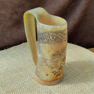 Handmade Eco-Friendly Buffalo Horn Drinking Mug with Natural Shape for Rustic Beverage Serving Viking Style Drinkware Collection - Product Image 5