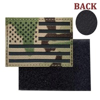 Patch rectangulaire en tissu tissé avec drapeau américain, à thermocoller, brodé, fond camouflage, à coudre