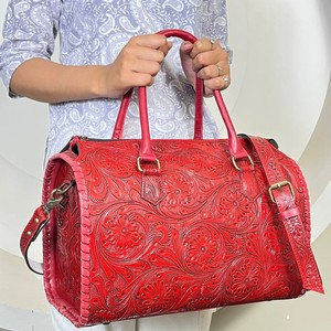 Ensemble de 3 sacs de voyage en cuir repoussé de qualité supérieure, fabriqués en usine, en cuir de vachette, pour la nuit et le week-end, unisexe, sacs Speedy - Product Image 3