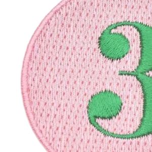 Pretty Girl Number 3 <b>Patch</b> Pink & Green Embroidered Round Badge Iron On Sew On Applique for <b>Jackets</b> Backpacks Hats DIY - Product Image 4