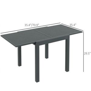 Mesa de Comedor Gris para Terraza, Mesa de Exterior para Jardín - Product Image 5