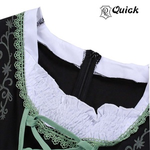 Oktoberfest ชุดเอี๊ยมลายลูกไม้แขนสั้นสำหรับผู้หญิง,ชุดวันฮาโลวีนสำหรับผู้หญิงผู้ใหญ่ทำจากผ้าคอตตอนสไตล์บาวาเรีย - Product Image 5