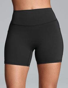 Shorts cyclistes taille haute pour femme, couleur unie, extensibles, respirants, en tricot de spandex et polyester, style sportif - Product Image 3
