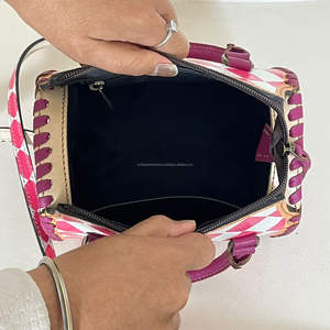 Sacs de voyage Speedy en cuir véritable à carreaux, faits main et de qualité supérieure, nouveaux sacs à main compacts de luxe pour femmes - Product Image 6