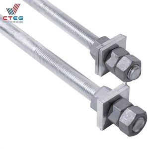 Fourniture de tiges filetées à double extrémité en acier structurel industriel galvanisé à chaud - Product Image 1