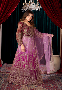 Vestido Anarkali Indo-Occidental de Diseñador para Mujer, con Intrincados Adornos de Cuentas, Tela de Red Suave, para Eventos de Compromiso y Bodas - Product Image 4