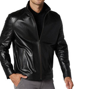 Best Selling Lightweight Men's <b>Leather</b> <b>Jacket</b> High Quality Zipper <b>Long</b> Sleeved Hooded Collar Sheep Fur Casual <b>jacket</b> for men - Product Image 4