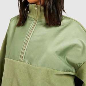 Sweat-shirt unisexe à col montant zippé 1/4, grande taille, en polaire brodé, délavé, couleur unie, pour homme et femme, collection automne - Product Image 6