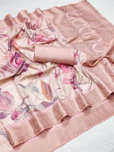 Sari Tradicional Indio de Seda Banarasi con Trabajo de Tejido Zari para Bodas y Eventos Festivos, Atuendo para Mujer - Product Image 3