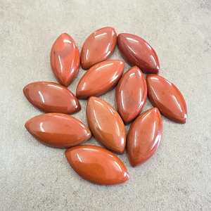 Cabujón de Jaspe Rojo Natural AAA+ en Forma de Marquesa con Reverso Plano, Piedra Preciosa Calibrada para Joyería - Product Image 2