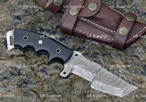 UA Supplies Industrial Grade Handmade Damascus Steel Full Tang Clip Point Outdoor Hunting Tracker <b>Knife</b> G10 Micarta <b>Handle</b> - Product Image 3