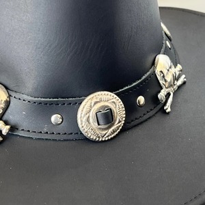 Premium <b>Black</b> Leather <b>Top</b> <b>Hat</b> Classic Vintage Inspired Design for Fashion Wear Events and Costume Styling - Product Image 6