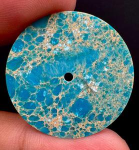 หน้าปัดนาฬิกา A K Gems Sea Sediment Jasper สีน้ำเงิน รุ่น Dial-10290 ขนาด 30.50 มม. หนา 0.60 มม. ขัดเงาด้านเดียว ผลิตที่ราชสถาน - Product Image 3