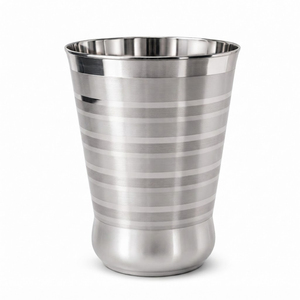 Gobelet en acier inoxydable de qualité alimentaire, poli miroir, incassable, avec motif rayé au laser - Product Image 3