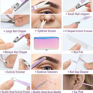 Lot de 10 kits de manucure et pédicure professionnels en acier inoxydable, texture mate, pour soins des ongles et ciseaux de toilettage – Vente en gros - Product Image 2