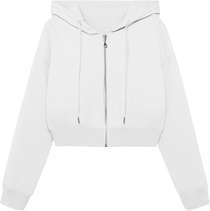 New Trending Custom Zipper <b>Up</b> Pink Color Women Hoodies Crop Top <b>Zip</b> <b>up</b> Hoodie Cotton Oversized Sexy <b>Cropped</b> Yoga Hoody 2026 - Product Image 1