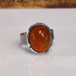 Carnelian Gemstone <b>Ring</b> Handmade Boho Jewelry Natural Orange Stone <b>Statement</b> <b>Ring</b> Gift for Her - Product Image 1