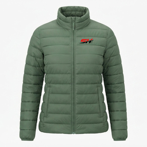 Veste matelassée pour femme à prix bas, nouveau design, manches longues, col montant, en polyester - Product Image 1