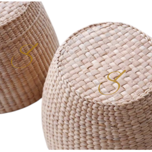 Panier de rangement en jacinthe d'eau : Décoration tressée style bohème et campagnard - Product Image 3