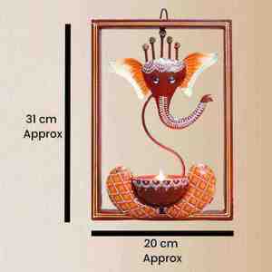Support mural pour bougie Ganesha divin, lampe murale Ganpati – Support décoratif pour bougie pour Mandir et décoration intérieure - Product Image 6