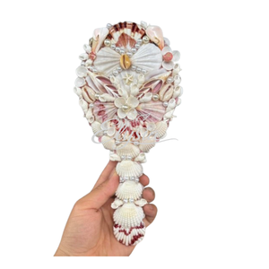 Handmade Natural Seashell Compact Mirror Pocket Makeup Mirror Coastal Beach Wedding Favor <b>Gift</b> Vietnam Handicraft - Product Image 2