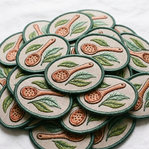 Insignias Bordadas Rectangulares con Diseño de Fruta de Quince y Escudo de Rama Botánica para Prendas y Delantales, Proveedor Mayorista - Product Image 5