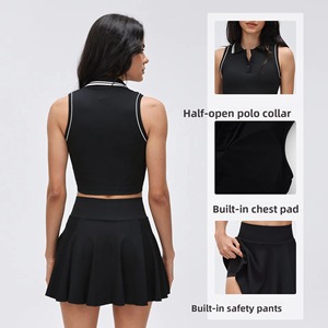 Jupe plissée personnalisée pour femme, taille haute, 2 en 1, sportive, pour la course à pied, le tennis, le paddle, le golf, le pickleball, avec poche - Product Image 4