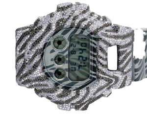 Montre élégante de luxe pour hommes, bracelet en acier inoxydable de 40 mm, cristal saphir, moissanite, bracelet en cuir personnalisé, blanc - Product Image 4