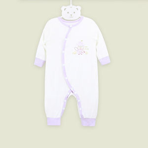 Mameluco para Bebé con Estampado de Dibujos Animados, Manga Larga, Botones Laterales, Tejido de Bambú y Spandex, Suave, Unisex - Product Image 1