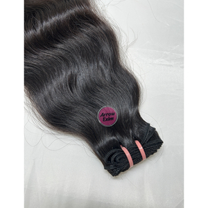 Extensions de cheveux humains indiens vierges Remy Arrow Exim AEEXC34, 100g, double trame machine, avec ondulations naturelles, couleur 1B - Product Image 6