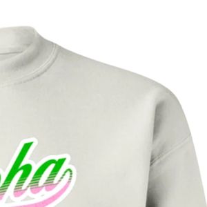 Sweat-shirt à col rond blanc AKA Graphic, manches longues, poignets côtelés, décontracté, en molleton pour femme, mode streetwear, pour tous les jours - Product Image 2