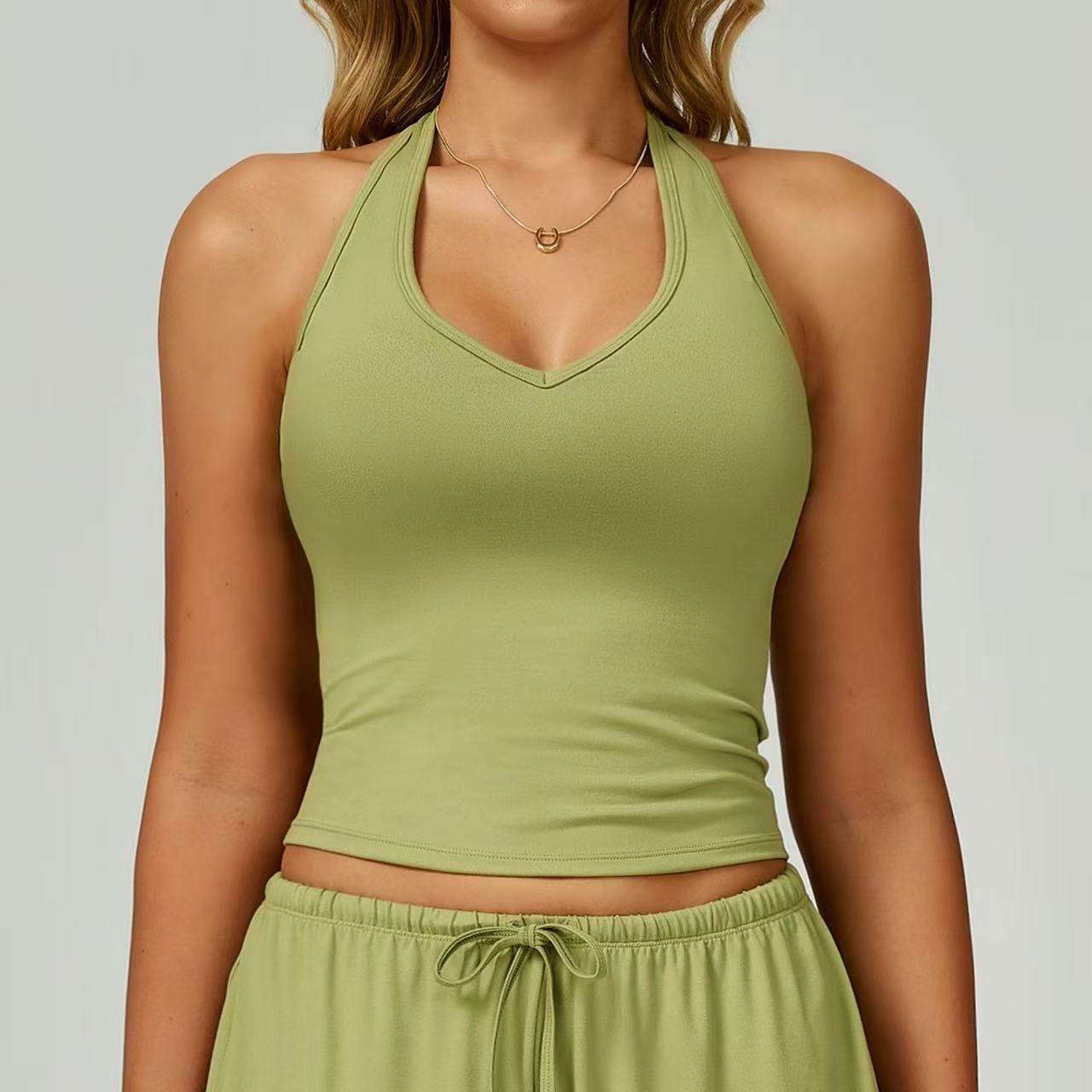 Women's Elegant O-Neck Regular Solid Fitted Ribbed Breathable Eco-Friendly Canvas Tank Top Quick Dry Anti-Pilling OEM